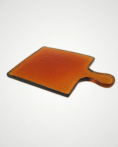 Hammered Glass Serving Board - Amber