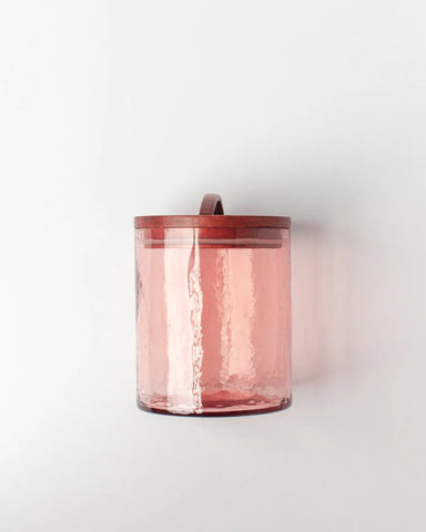 Hammered Glass Canister Medium - Pink