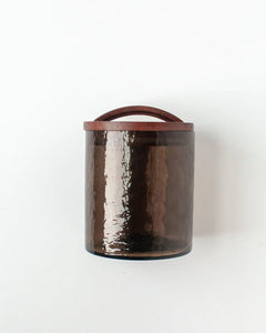 Hammered Glass Canister Medium - Smoke
