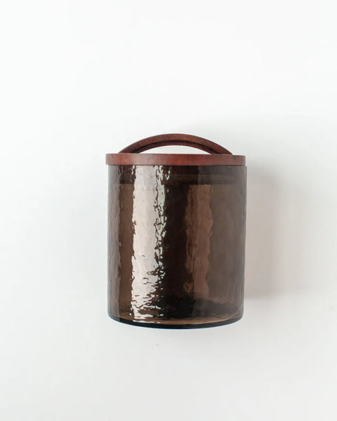 Hammered Glass Canister Medium - Smoke