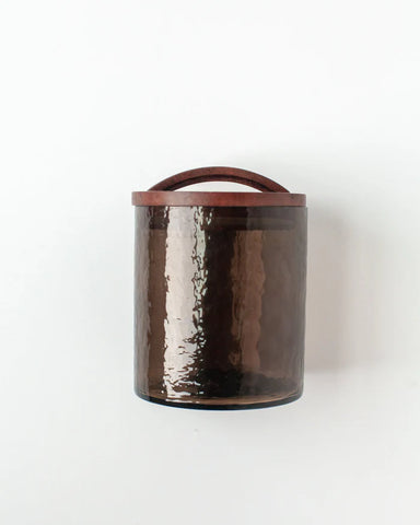 Hammered Glass Canister Medium - Smoke