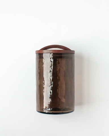 Hammered Glass Canister Large - Smoke