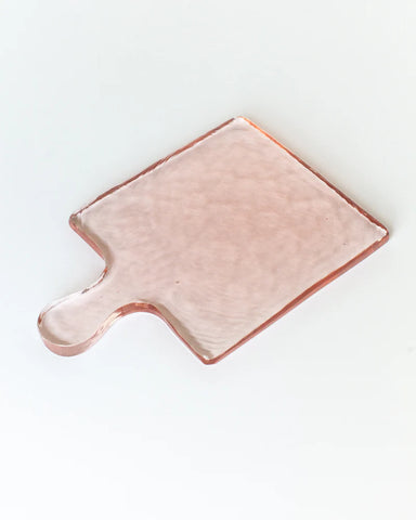 Hammered Glass Serving Board - Pink