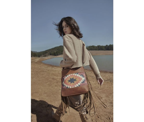 Sedona Star Fringed Leather Shoulder Bag