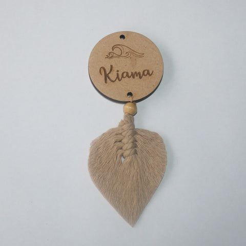 Kiama Macrame Leaf Fridge Magnet - Tan