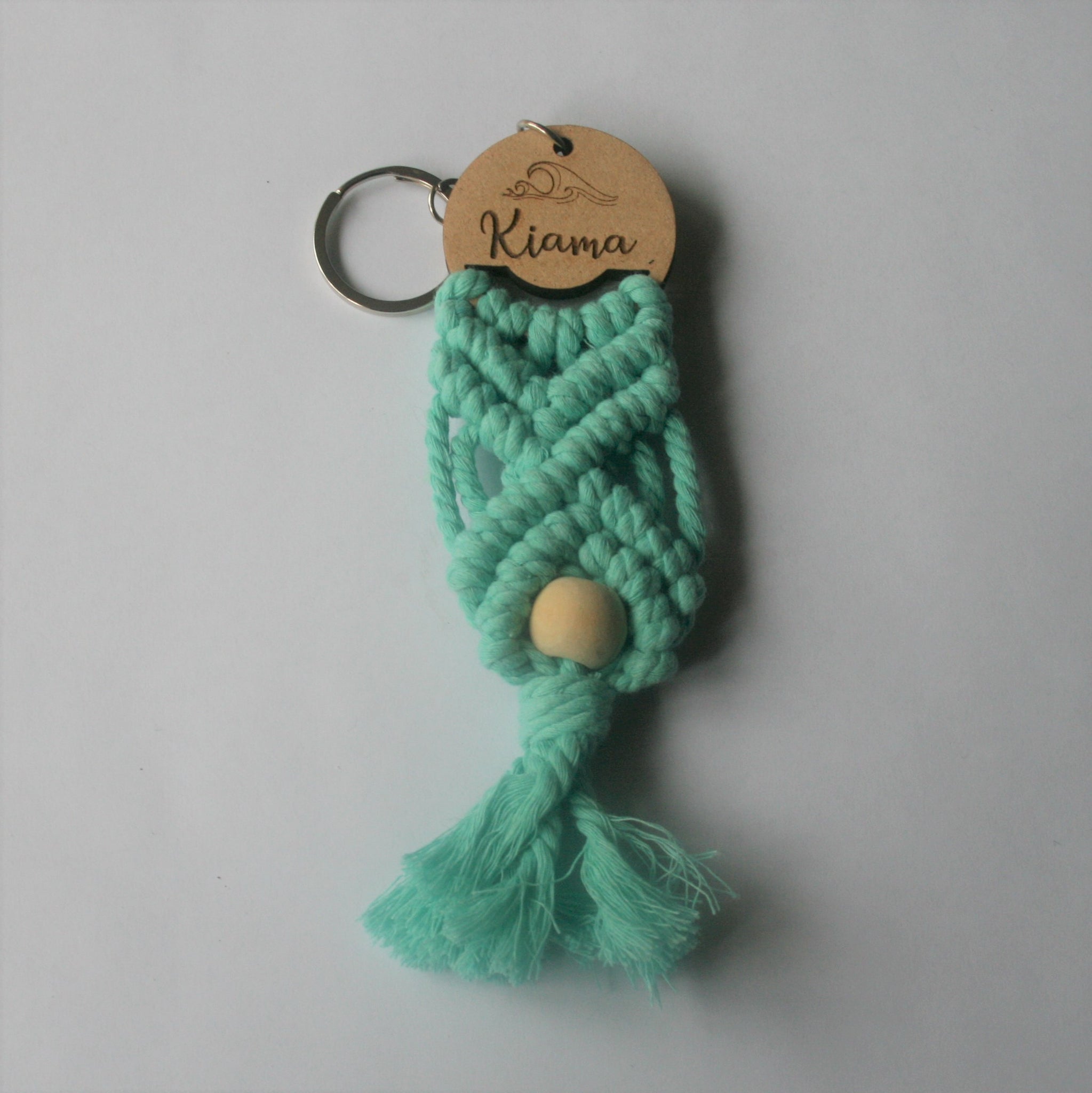 Macrame Kiama Key Chain - Aqua