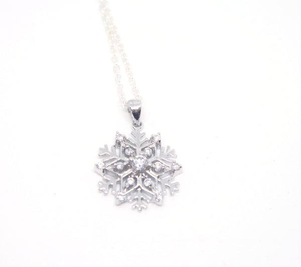 Sterling Silver and CZ Snowflake Pendant - SXN142