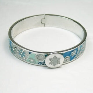 White Blue Snowflake Bracelet- pack of 6 - SBS144W