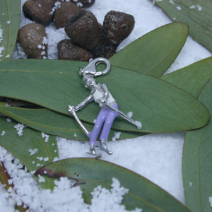 Sterling Silver Mauve Skier Clip Charm