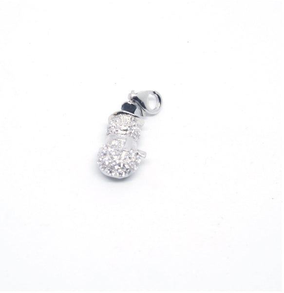 Sterling Silver Lace Snowman Clip Charm