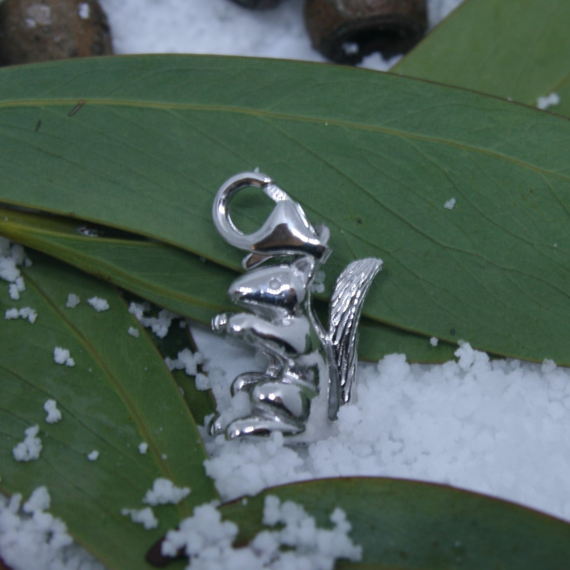 Sterling Silver Squirrel Clip Charm