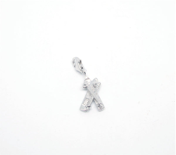 Sterling Silver Skis and Poles Clip Charm