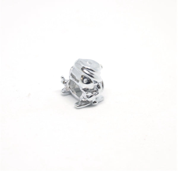 Sterling Silver Skiing Snowman European Charm