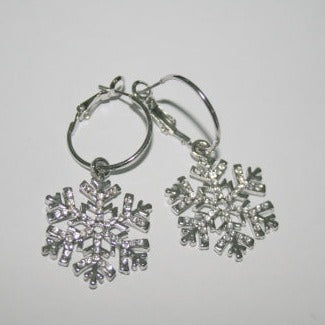 Large drop Snowflake earrings -  pack 5 - SE030