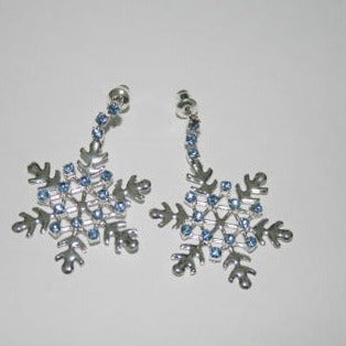 Snowflake blue stone earrings - pack of 5 - SE039