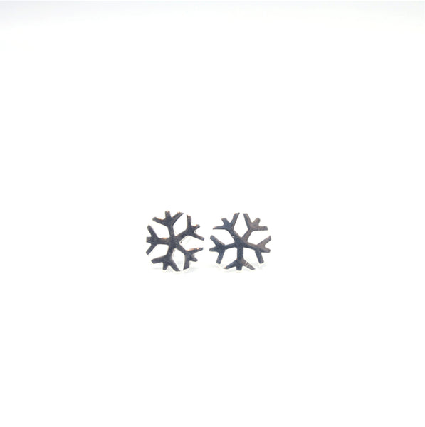 Small Sterling Silver Snowflake Earrings - SXE425