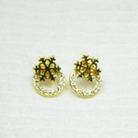 Circle Snowflake earrings gold plated - pack of 5 - SEY289