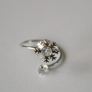 Snowflake ring w/- stones - SR400 - pack of 5